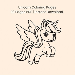 Unicorn Coloring Pages for Kids: Fantasy Animal Art (PDF Download)