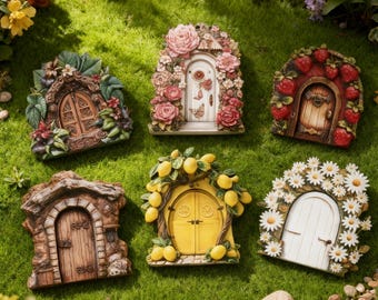 Cokbyavla Porta da giardino fatata per albero, mini scultura da giardino delle fate, decorazione per giardino delle fate in miniatura, accessori decorativi per esterni, mini regalo, sculture da