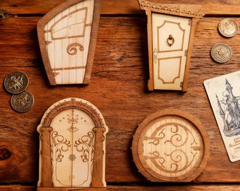 Printed Wooden Magical Mini Fairy Door for Indoor | Rustic Elf Door Figurines | Princess Room And Fairy House Enchanted Home Decor