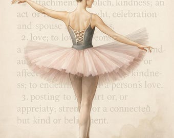 Ballet Love Wall Art, Clip Art, Digital Download