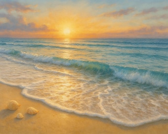 Sunset Beach Wall Art Printable