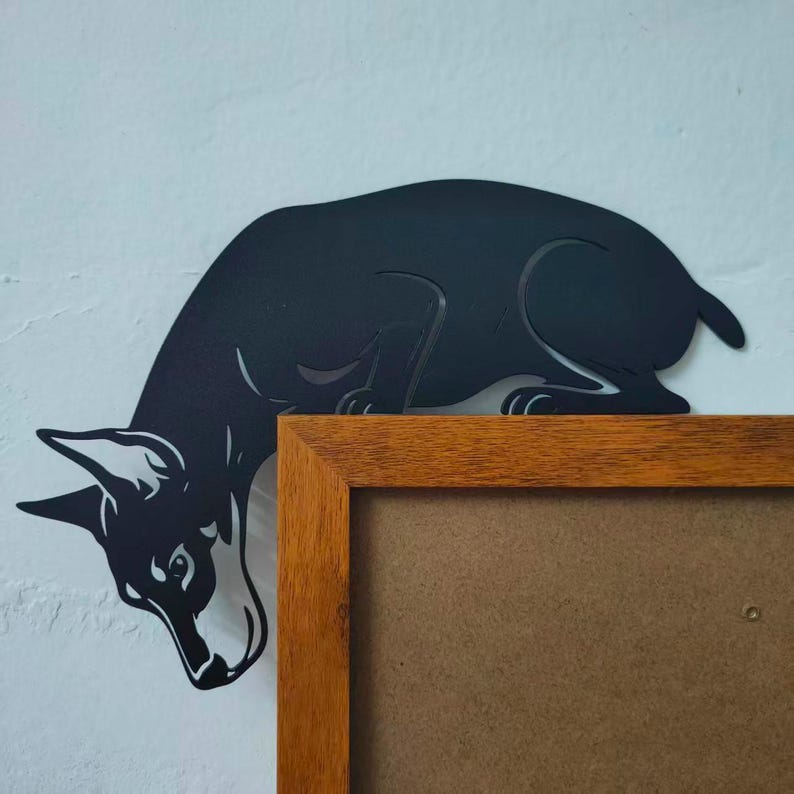 Curious Doberman Pinscher Metal Door Topper image 4
