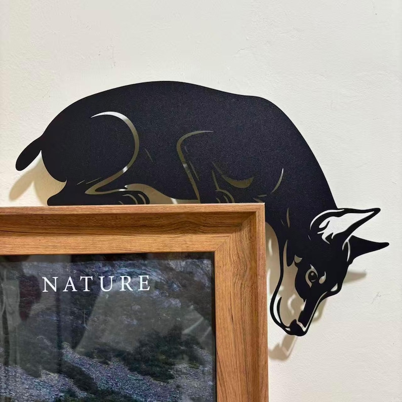 Curious Doberman Pinscher Metal Door Topper image 3