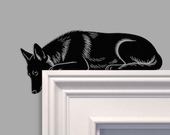 German Shepherd Metal Door Topper