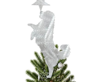 Adorno navideño con forma de estrella de perro de montaña bernés, regalo de Navidad, hecho a mano.