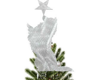 Rough Collie Star-kerstboomtopper, Rough Collie, vakantiedecoratie, kerstcadeau, handgemaakt