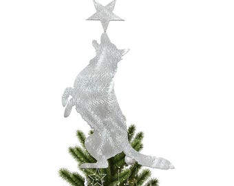 Adorno para árbol de Navidad con forma de estrella de pastor alemán