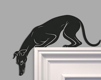 Cute Greyhound Metal Door Topper