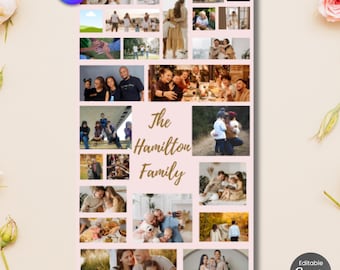 Funeral Photo Collage Template: Celebration of Life Memorial (Canva, Digital Download)