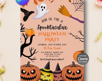 Spooky Pumpkin Halloween Party Invitation