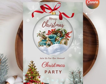 Editable Christmas Party Invitation Template (Digital Download)