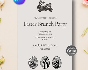 Editable Easter Brunch Invitation Template (Digital Download)