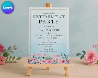 Invitación editable para fiesta de jubilación de profesores, plantilla editable para fiesta "Se acabó la escuela para siempre", invitación para la jubilación de directores