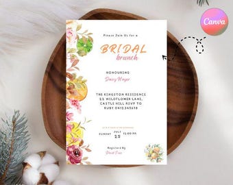 Citrus Bridal Brunch Invitation: Editable Summer Shower Invite (Digital Download)