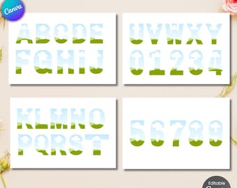 Plantilla de collage de fotos de Canva con letras y números, fuente de Canva para mamá, archivo editable de collage de fotos conmemorativo, guión gráfico del alfabeto, regalo para el Día de la Madre