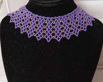 Lila Perlen Choker Halskette | Ukrainische Sylianka | Statement Kragen | Traditionelle ethnische Schmuck | Geschenk für Sie