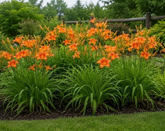 Orange Daylily Bare Root Starter Plants - Set of 6 - Hemerocallis spp.