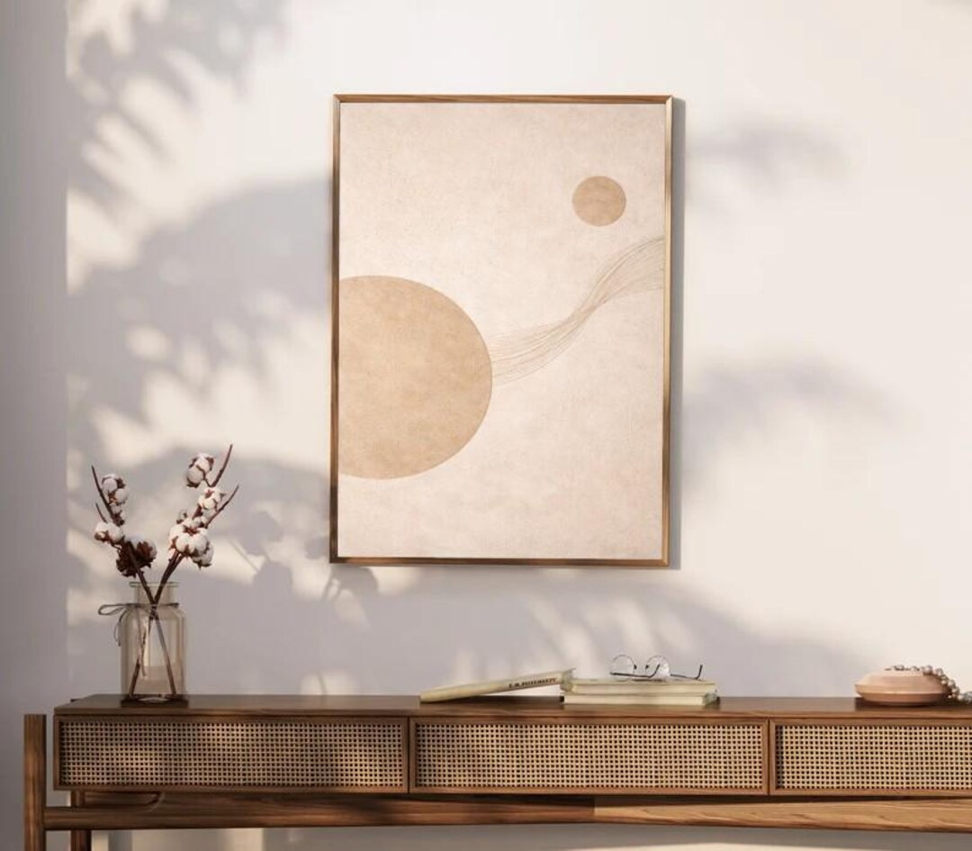 Japandi Neutral Abstract Wall Art, Minimal Beige Modern Printable Art ...