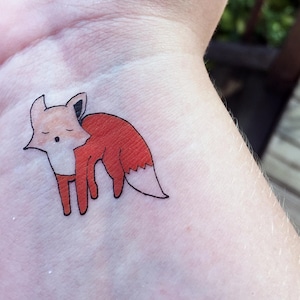 Little Orange Fox Temporary Tattoo (Individual)