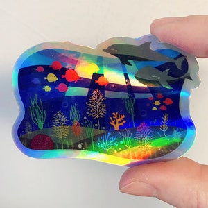 Holografischer Meeresmotiv Sticker