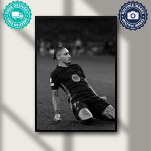 Raphinha Poster, Football Print, Soccer Canvas, Sports Wall Art, Motivational Sports Poster, Vintage Football Art, Sports Decor