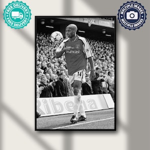 Thierry Henry Poster, Football Print, Soccer Canvas, Sports Wall Art, Motivational Sports Poster, Vintage Football Art, Sports Decor