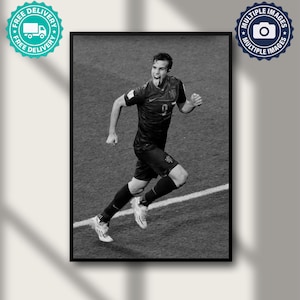 Robin Van Persie Poster, Football Print, Soccer Canvas, Sports Wall Art, Motivational Sports Poster, Vintage Football Art, Sports Decor