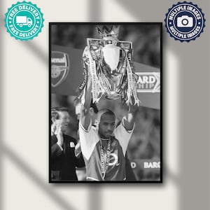 Thierry Henry Poster, Football Print, Soccer Canvas, Sports Wall Art, Motivational Sports Poster, Vintage Football Art, Sports Decor