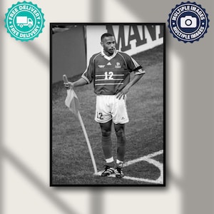 Thierry Henry Poster, Football Print, Soccer Canvas, Sports Wall Art, Motivational Sports Poster, Vintage Football Art, Sports Decor