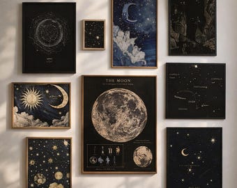 Celestial Collage Kit: Vintage Astronomy & Dark Academia Prints (Digital Download)