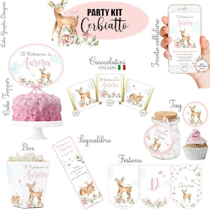 PARTY KIT ANIMALI del bosco, nascita, battesimo, compleanno, comunione, cresima, bambini, cioccolatini, segnalibro, matite piantabili, tag