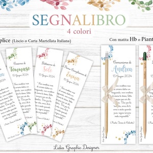 SEGNALIBRI BOMBONIERA EUCALIPTO, battesimo, comunione, cresima, anniversario matrimonio, laurea, matita piantabile, cioccolatini segnaposto