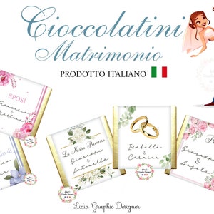 Cioccolatini segnaposto PROMESSA di MATRIMONIO, anniversario, confetti personalizzati, bomboniere, tema viaggio, nozze, fiori, 50esimo, 40