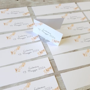 Bigliettino per Bomboniera e confetti personalizzati, nascita, battesimo compleanno, comunione, cresima, matrimonio, laurea, anniversario
