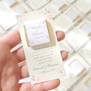 Cioccolatini segnaposto PROMESSA di MATRIMONIO, confetti, bomboniere personalizzate, nozze, sposi, oggetti ricordo, anniversario, 50 anni