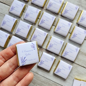 CIOCCOLATINI fiori di LAVANDA, nascita, battesimo, compleanno, comunione, cresima, personalizzati, segnaposto, bambini, papavero, viola