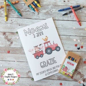 Libro da Colorare per bambini, FATTORIA, SAVANA, Regalo bambini, 2 anni, 3 anni, 4 anni, Compleanno, allestimento festa, party kit, pastelli