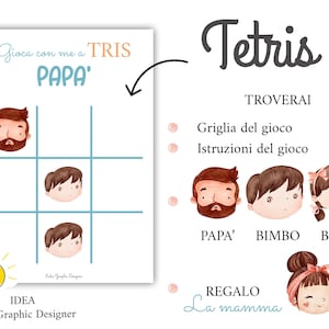 idea regalo GIOCO tris e attività FESTA del PAPà, regalo natale, compleanno super papà, regalo per lui, famiglia, figlio, papà supereroe