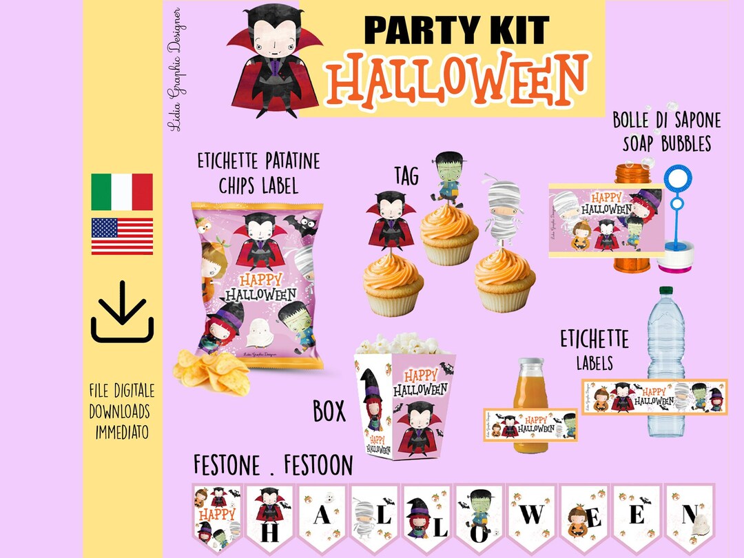 PARTY KIT Digital HALLOWEEN Birthday Party Dracula Witches Etsy