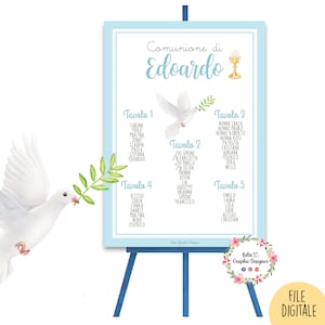 TABLEAU sacramento del battesimo, nascita, comunione, cresima, segnatavolo, segnaposto, menù, cioccolatini, invito social, segnalibro matita