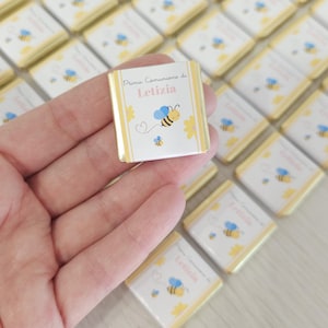 CIOCCOLATINI API E FIORI, nascita, battesimo, compleanno, personalizzati, segnaposto, bambini, bomboniera, party kit api, miele, margherita