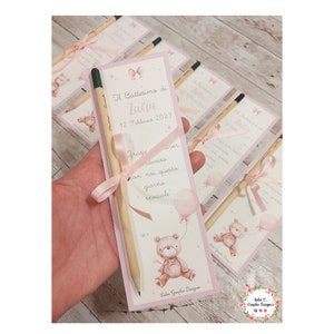 Segnalibri ORSETTO, matita piantabile, seme, battesimo, nascita, comunione, cresima, segnaposto, idea regalo, bomboniera, bambino, bambina