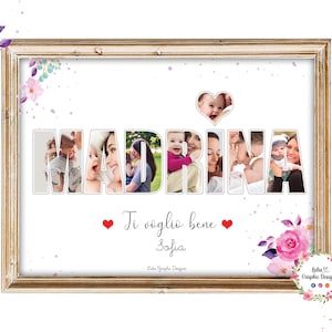 Idea regalo originale MADRINA di battesimo e cresima, bomboniere madrina, regalo madrina cresima, quadretto legno personalizzato con foto