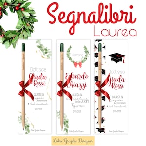 SEGNALIBRI LAUREA, semplici o con matita piantabile, tag laurea, bomboniera laurea, cioccolatini laurea, infermieristica, psicologia