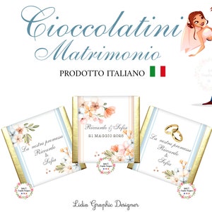 Cioccolatini segnaposto PROMESSA di MATRIMONIO, anniversario, bomboniere cioccolato personalizzate, tema viaggio, nozze, fiori, 60, 50, 40