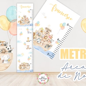 METRO CRESCITA, ARCA di noè, decorazioni cameretta, regalo bambino, quadretto nascita, compleanno, unicorno, fattoria, savana jeep, bosco
