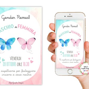 Invito digitale festa, gender reveal, maschio o femmina, Nascita, party kit, b, aby shower, gender reveal giochi, gender reveal italiano