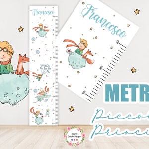 METRO crescita bambini PICCOLO PRINCIPE, personalizzato, Decorazione cameretta, idea regalo nascita e compleanno, misura altezza bimbi