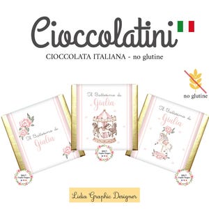 segnaposto CIOCCOLATINI giostra CAROSELLO e cavalli, nascita, battesimo, compleanno, comunione, cresima, personalizzati, idea bomboniera