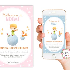 Invito digitale PICCOLO PRINCIPE, festa, nascita, battesimo, comunione, cresima, party kit, invito digitale, 1 anni, 2 anni, 3 anni, bambini